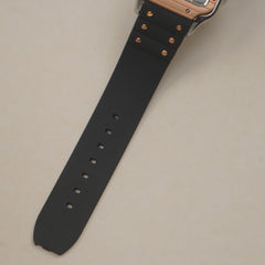 Men cart-ier 148 sqaure case Golden Black watch