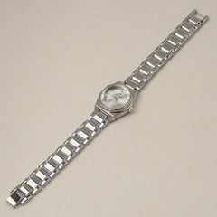 Woman's Silver Chain Watch with Silver dial