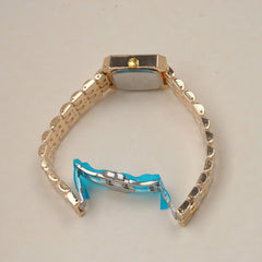 Woman's Golden Chain Watch with green dial
