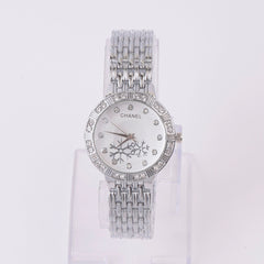 Women Chain Watch Silver White