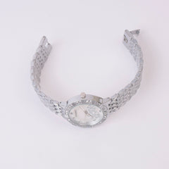 Women Chain Watch Silver White