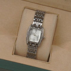 Woman's Silver Chain Watch with Silver dial