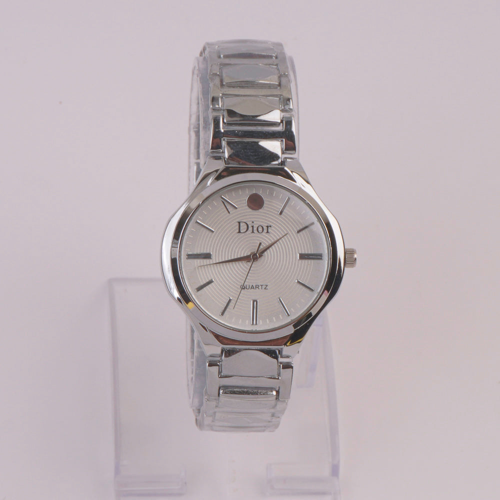 Women Chain Watch Silver White