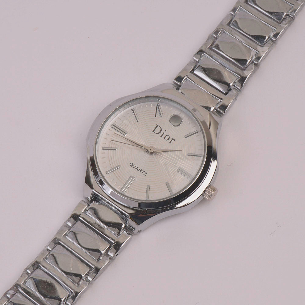 Women Chain Watch Silver White