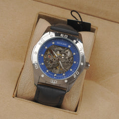 Mans automatic blue dial silver case Martyn line watch
