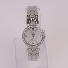 Women Chain Watch Silver White