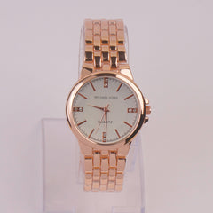 Women Chain Watch Rosegold White