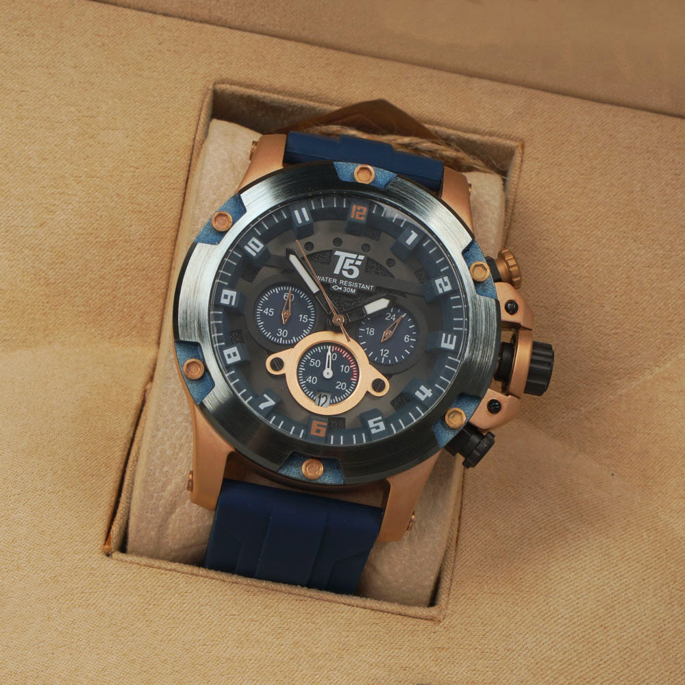 T5 Men’s Watch H3918E – Stylish Stainless Steel Chronograph Design with Premium Finish
