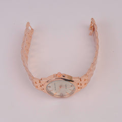 Women Chain Watch Rosegold White