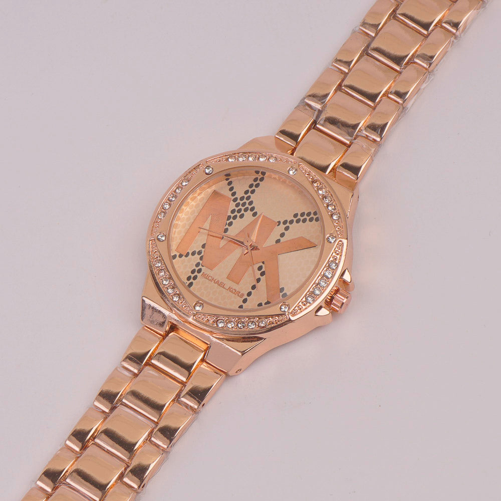 Women Chain Watch Rosegold Pink