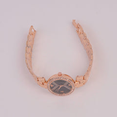 Women Chain Watch Rosegold Black