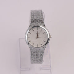 Women Chain Watch Silver White