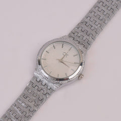 Women Chain Watch Silver White