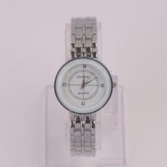 Women Chain Watch Silver White