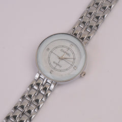 Women Chain Watch Silver White