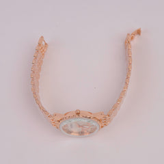 Women Chain Watch Rosegold White