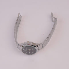 Women Chain Watch Silver Black