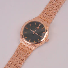 Women Chain Watch Rosegold Black