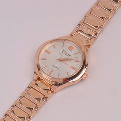 Women Chain Watch Rosegold White