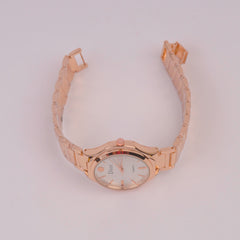 Women Chain Watch Rosegold White