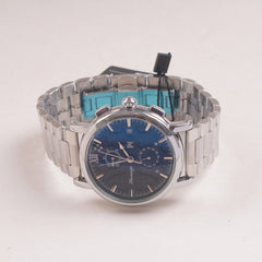 Mens Silver Chain Chronograph Watch with black dial ll
