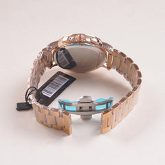 Mens Rosegold Chain Chronograph Watch with white dial l