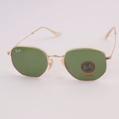 Golden Frame Green Shade Metal Sunglasses For Men & Women RB 3548