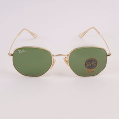 Golden Frame Green Shade Metal Sunglasses For Men & Women RB 3548