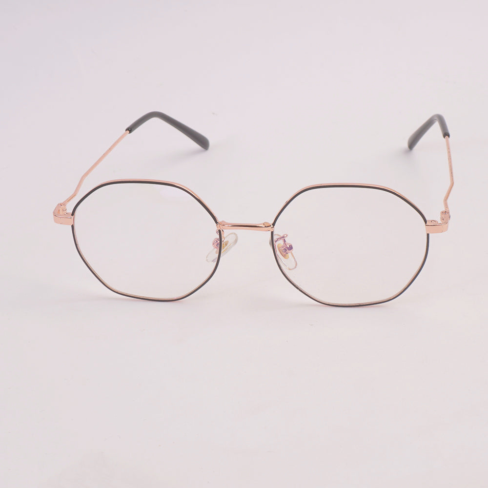 Rosegold & Black Metal Optical Frame For Women