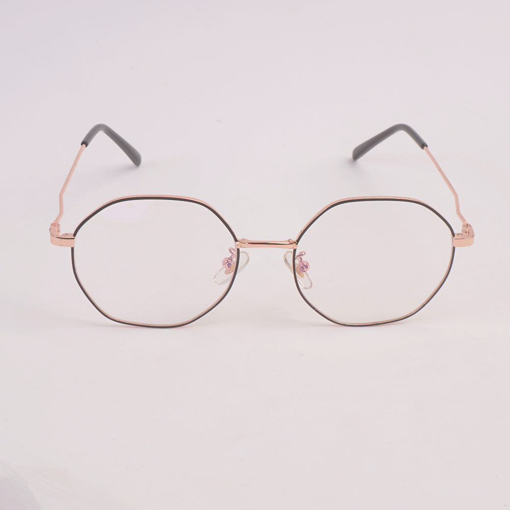 Rosegold & Black Metal Optical Frame For Women