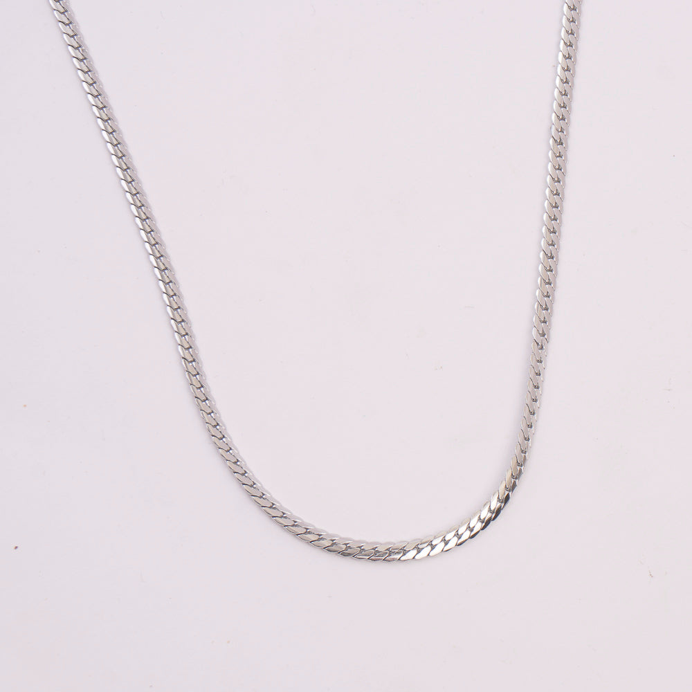 Silver Neck Casual Chain 4mm