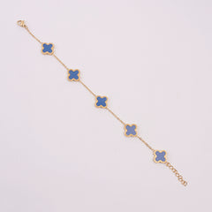 Womens Golden Chain Bracelet Blue