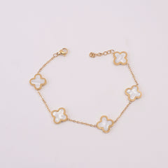 Womens Golden Chain Bracelet White