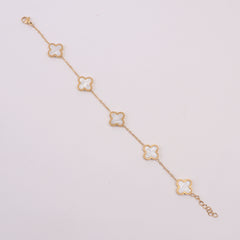 Womens Golden Chain Bracelet White