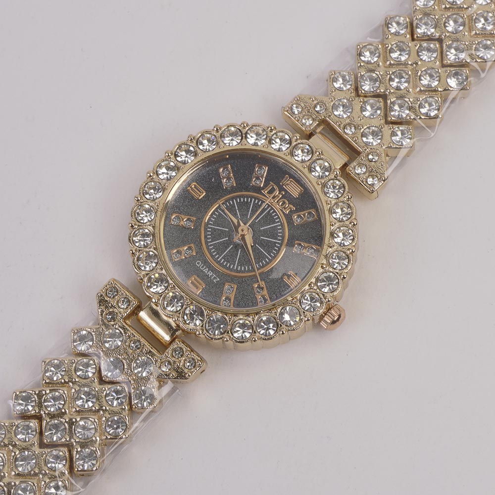 Woman Chain Watch Rosegold Black