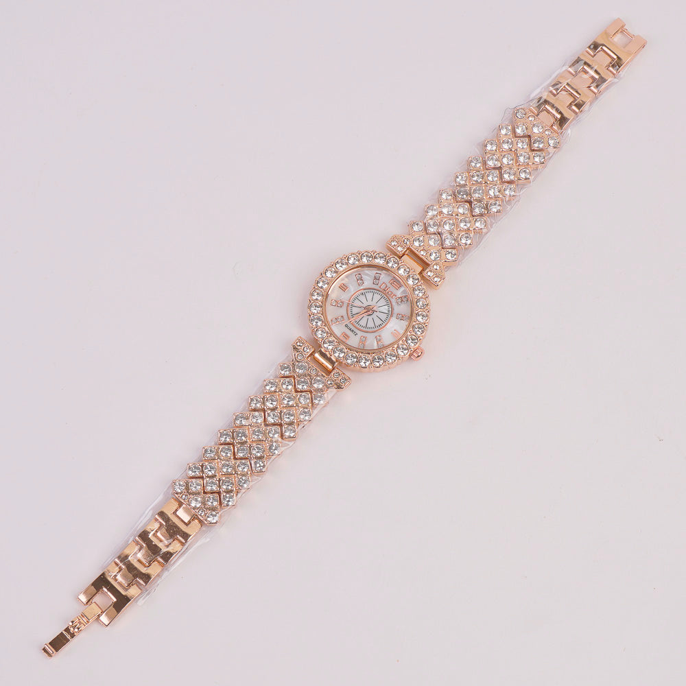 Woman Chain Watch Rosegold White