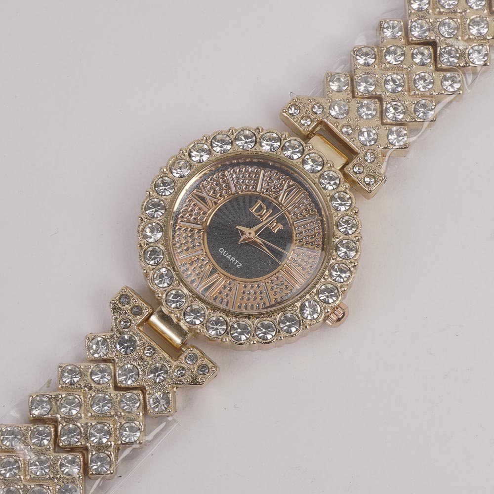 Woman Chain Watch Rosegold Blck