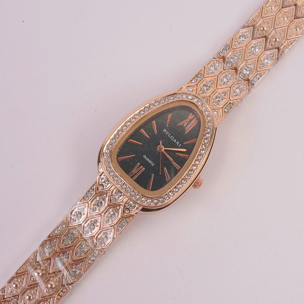 Woman Chain Watch Rosegold Black