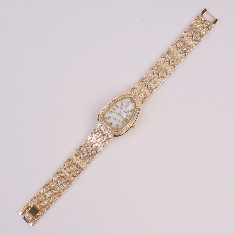 Woman Chain Watch Golden White