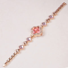 Womans Rosegold Chain Watch with Pink Dial