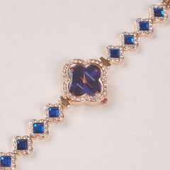 Womans Rosegold Chain Watch with Blue Dial