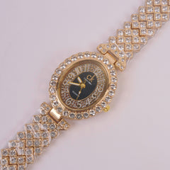 Woman Chain Watch Golden Black