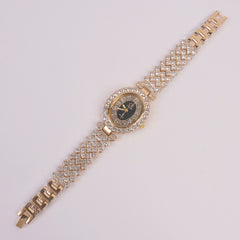 Woman Chain Watch Golden Black