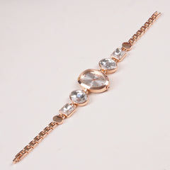 Womans Rosegold Chain Watch with White Dial