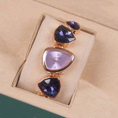 Womans Rosegold Chain Watch with Blue Dial