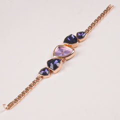 Womans Rosegold Chain Watch with Blue Dial