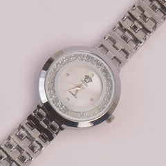 Women Chain Watch Silver White
