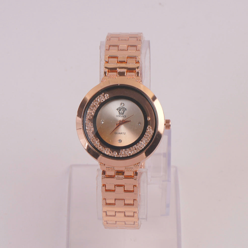 Women Chain Watch Rosegold Blk