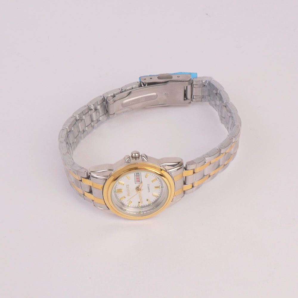 Two Tone Women Chain Watch Silver Golden