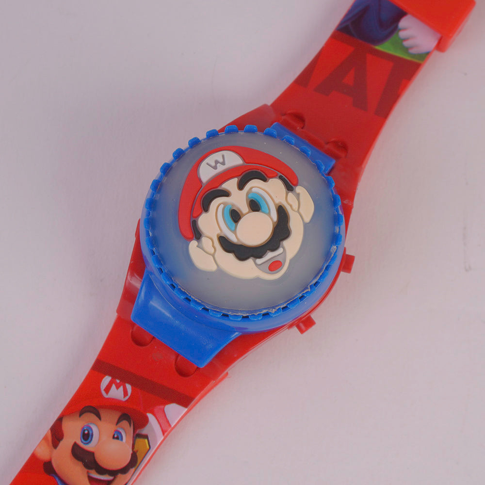 Kids Character Digital TIme Wrist Watch with Spinner M